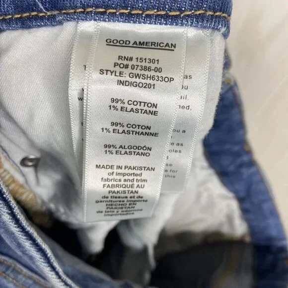 Good American Women Blue Good Waist High-Rise Cropped Skinny Jeans Size 15 NWT - Picture 9 of 10